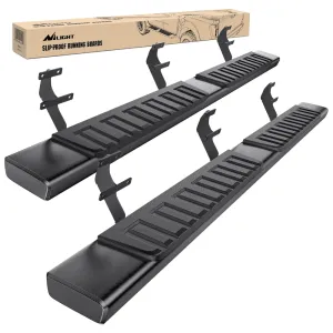 2015-2024 Ford F150 SuperCrew Cab Pickup 4 Door 2017-2024 Ford F250 F350 Super Duty Crew Cab 6 Inch Slip-Proof Aluminum Side Step Nerf Bars Running Boards