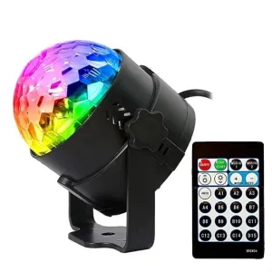4w 15 Colors Sound Activated Crystal Magic Ball Rgb Led Stage Lighting