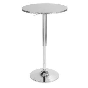 Bistro - Contemporary Adjustable Round Bar Table - Silver by Couch.com