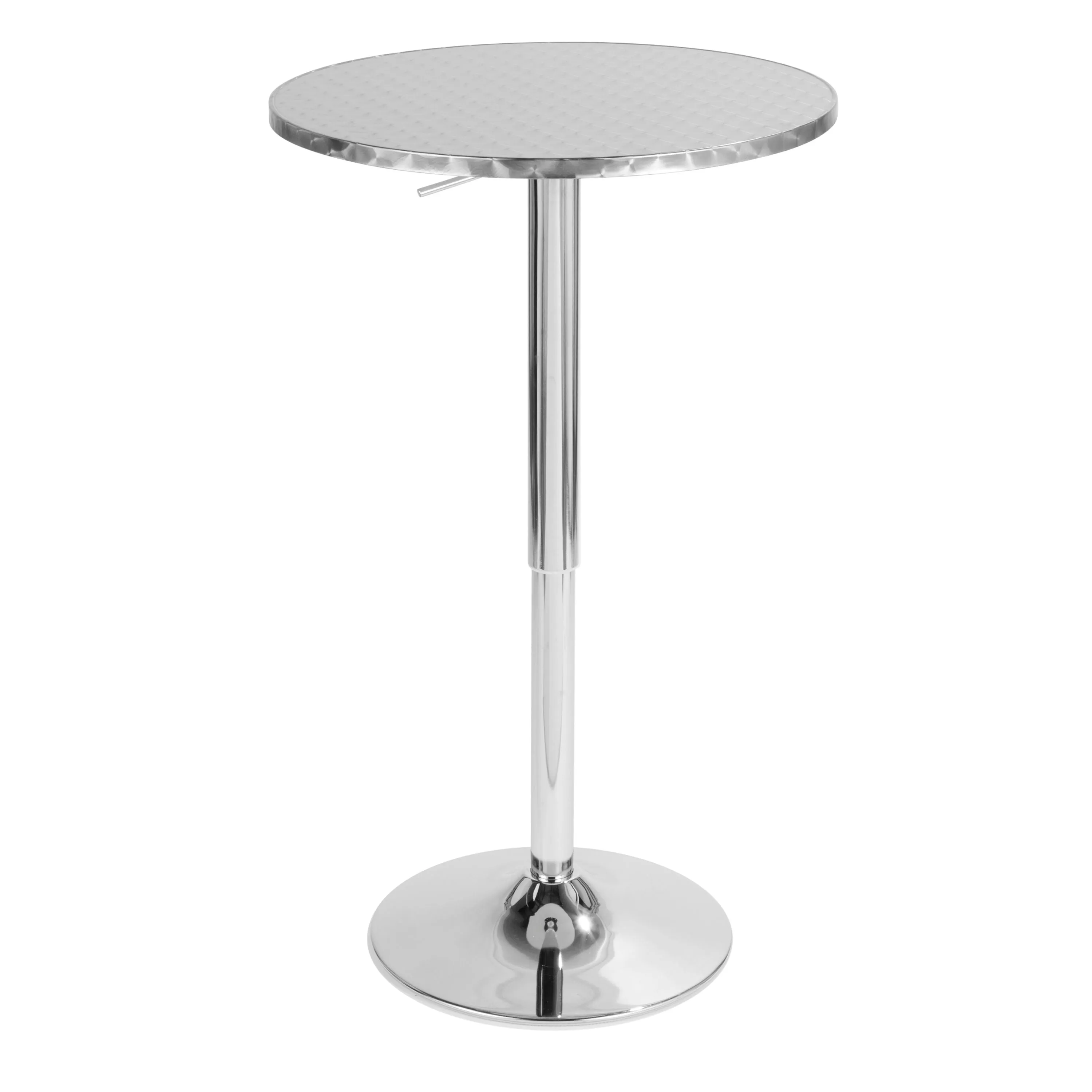 Bistro - Contemporary Adjustable Round Bar Table - Silver by Couch.com
