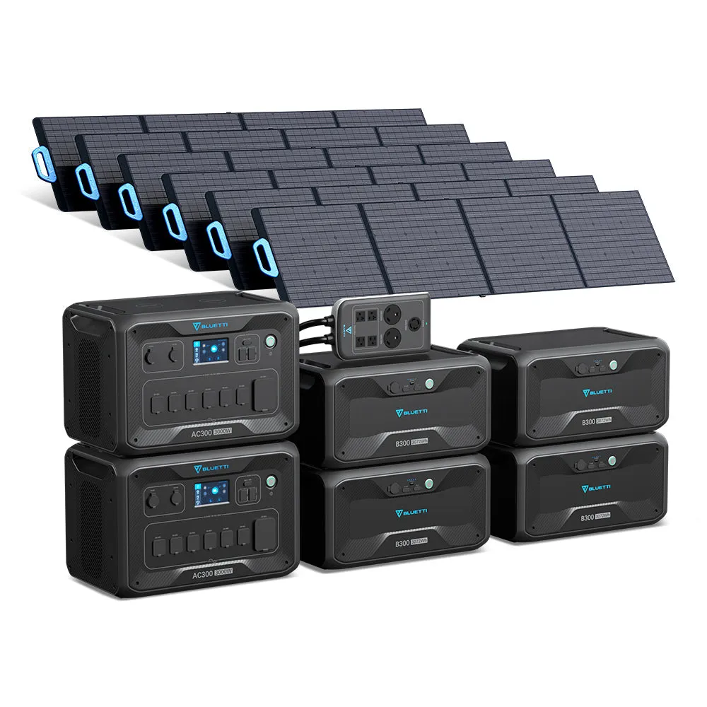 BLUETTI 2*AC300   4*B300   1*P030A   6*PV200 | 6000 Watt Generator