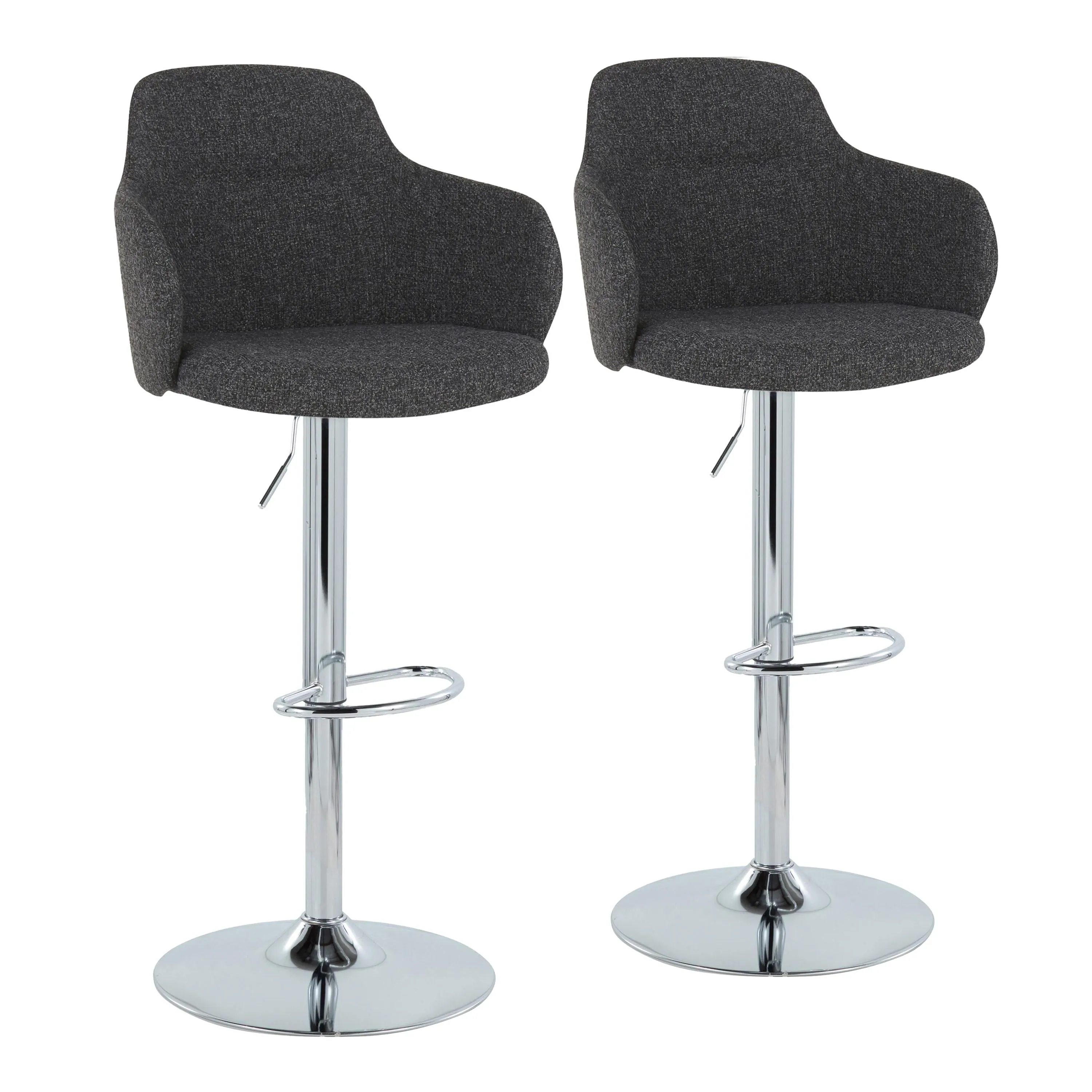 Boyne - Contemporary Adjustable Barstool With Swivel With Oval Footrest (Set of 2) by Couch.com
