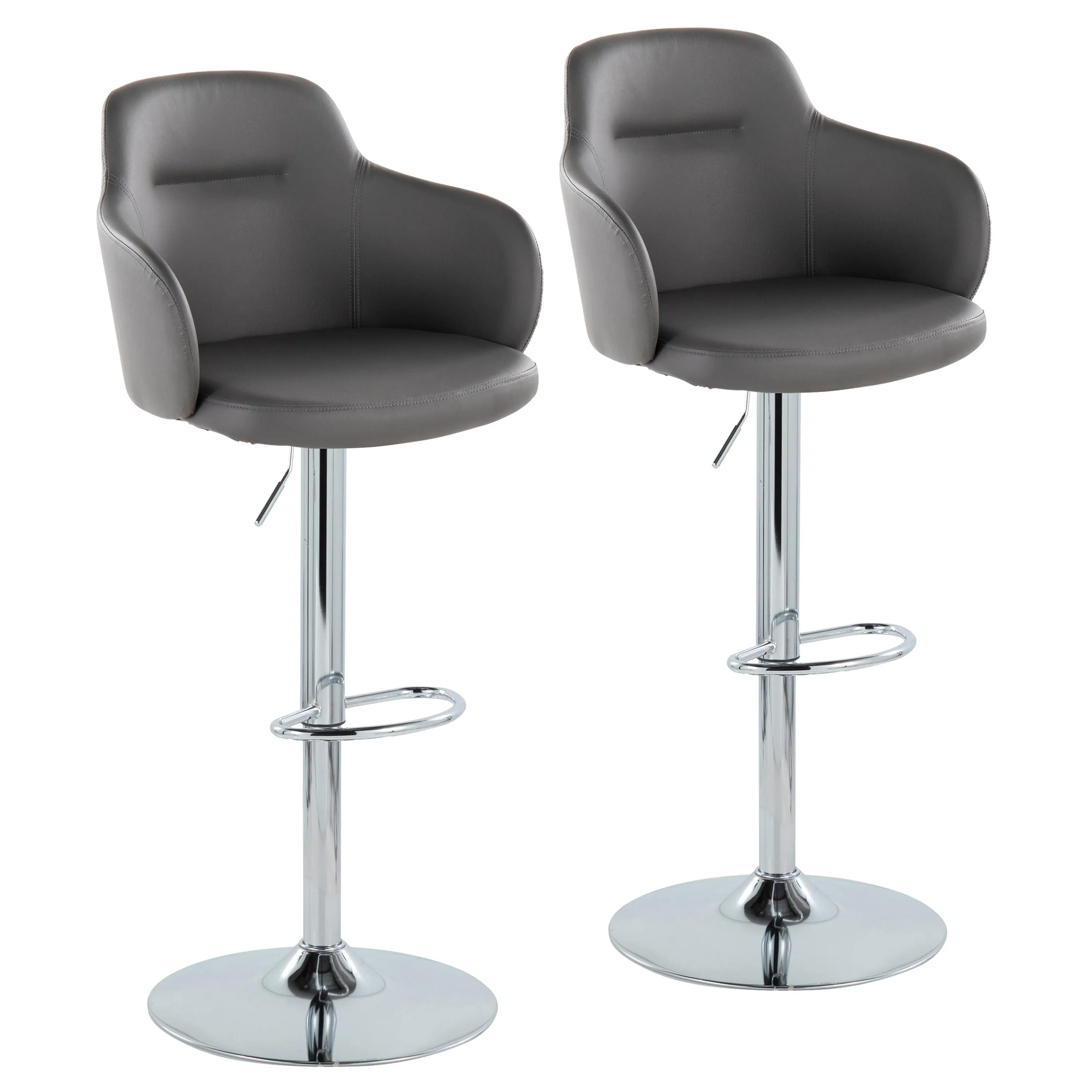 Boyne - Contemporary Adjustable Barstool With Swivel With Oval Footrest (Set of 2) by Couch.com