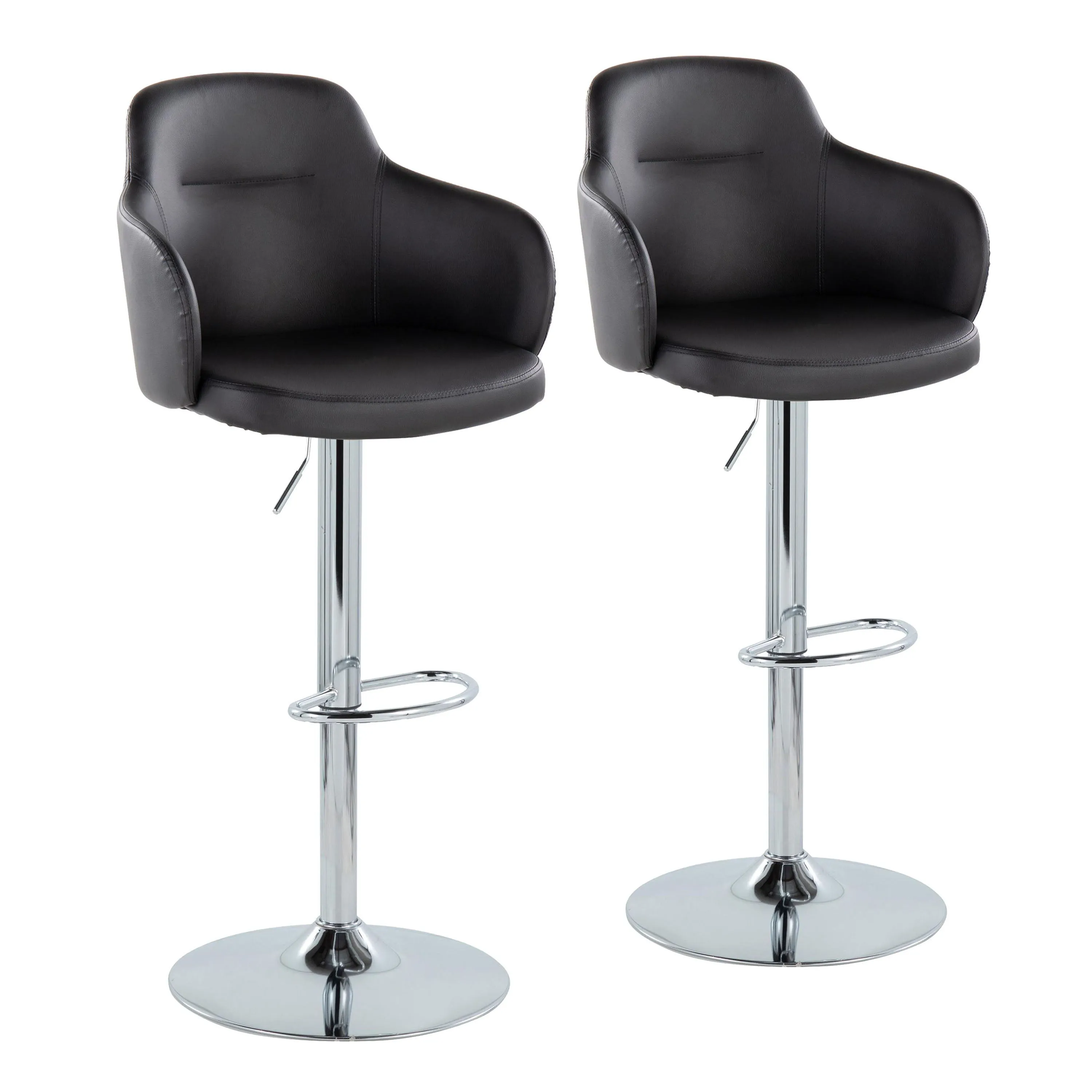 Boyne - Contemporary Adjustable Barstool With Swivel With Oval Footrest (Set of 2) by Couch.com
