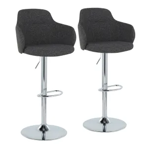 Boyne - Contemporary Adjustable Barstool With Swivel With Oval Footrest (Set of 2) by Couch.com