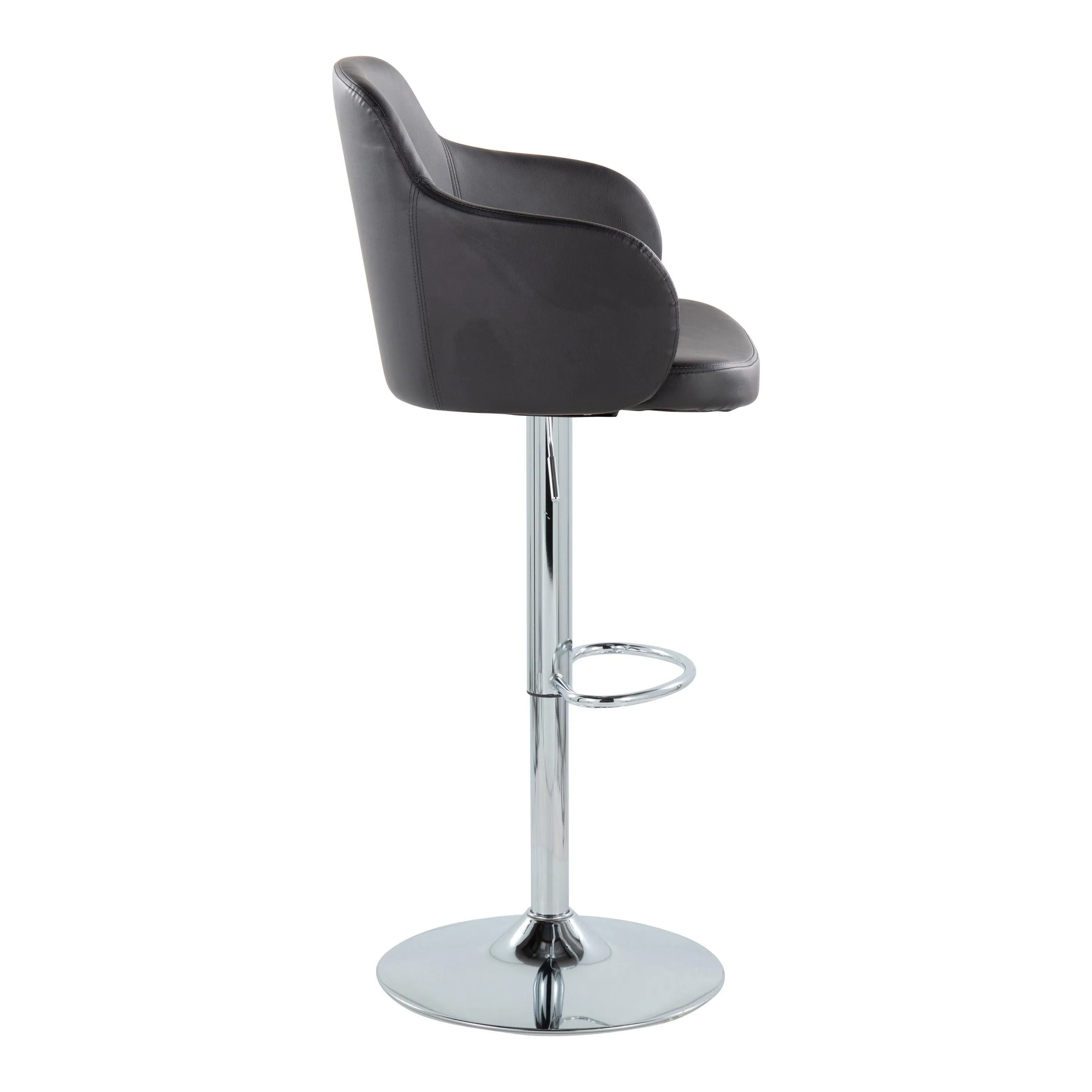 Boyne - Contemporary Adjustable Barstool With Swivel With Oval Footrest (Set of 2) by Couch.com