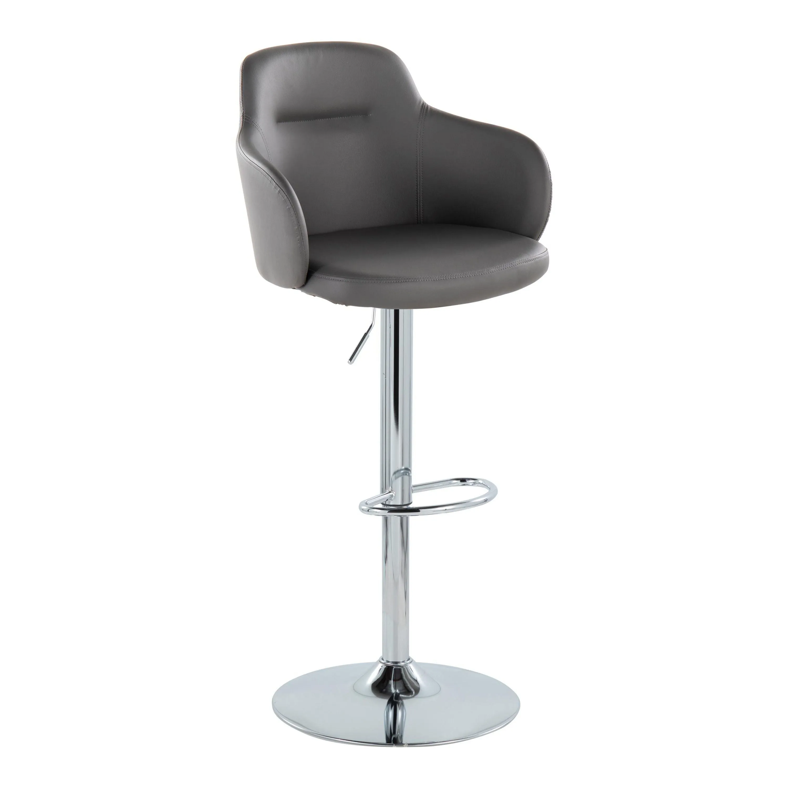 Boyne - Contemporary Adjustable Barstool With Swivel With Oval Footrest (Set of 2) by Couch.com