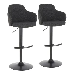 Boyne - Industrial Adjustable Barstool With Swivel (Set of 2) - Black / Dark Gray by Couch.com