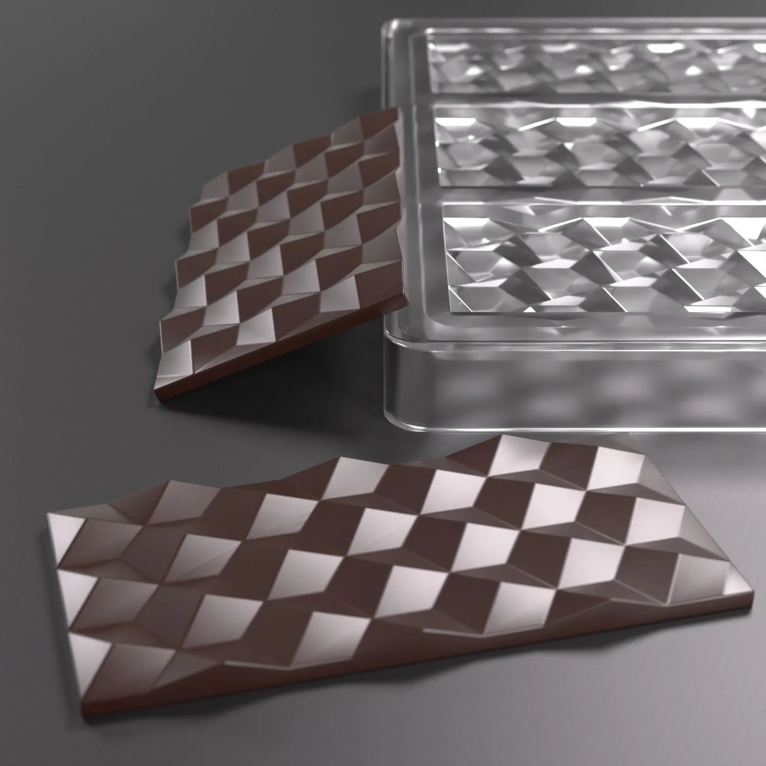 Industrial Polycarbonate Chocolate Bar Depositor Mold Geometric