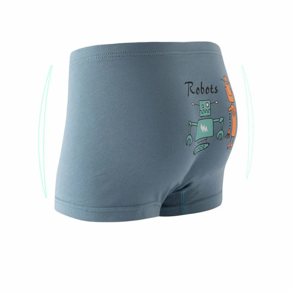 Robot Modal Cotton Breathable Boy Boxer Briefs [Set of 5]