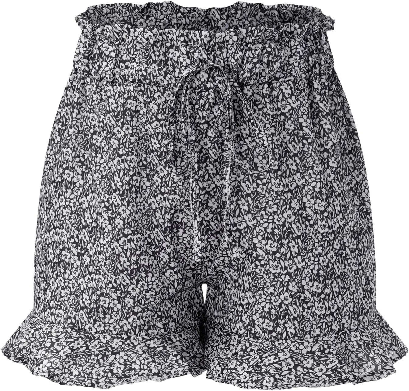 Rvidbe Flowy Shorts for Women Casual Boho Floral Skorts Ruffle Mini Skirts Summer Lightweight Chiffon Butterfly Shorts