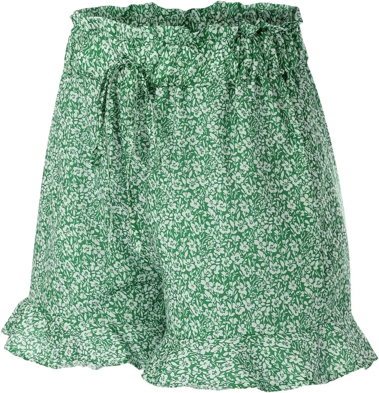 Rvidbe Flowy Shorts for Women Casual Boho Floral Skorts Ruffle Mini Skirts Summer Lightweight Chiffon Butterfly Shorts