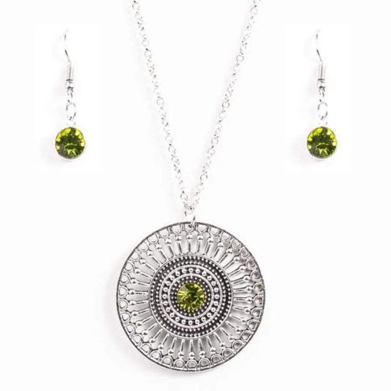 The London Eye Green Rhinestone Necklace