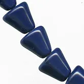 Vintage Czech midnight blue opaque glass cones. 8x8mm. Strand of 25. b11-bl-1055