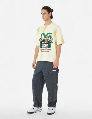 Washed Virtual Vacation Print Relax Fit T-shirt